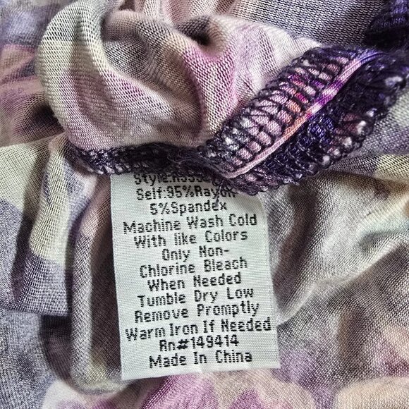 Johnny Was Long Floral Dress Janie Kimono Sleeve Tee Dress Purple Large - Picture 13 of 13